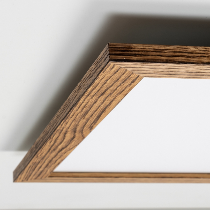 Eglo - LED RGBW Panel fijo regulable SALOBRENA-C WOOD LED/34W/230V 2700-6500K 64x64 cm marrón + control remoto