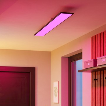 Eglo - Panel LED RGBW regulable de montaje en superficie LED/28W/230V 2700-6500K 120x15 cm negro