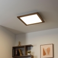 Eglo - Panel LED RGBW regulable de superficie SALOBRENA-C WOOD LED/21W/230V 2700-6500K 49,5x49,5 cm marrón oscuro + control remoto