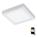Eglo - Plafón de techo LED RGBW regulable FUEVA-C LED/15,6W/230V Bluetooth 22,5x22,5 cm