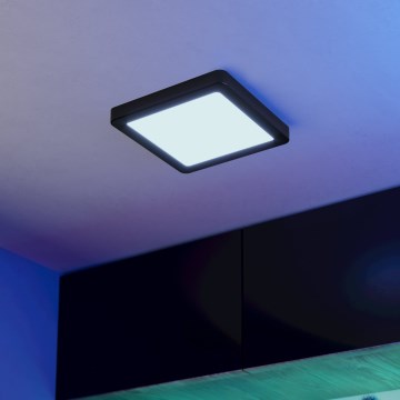 Eglo - Plafón de techo para baño LED RGBW regulable LED/10,5W/230V 2700-6500K 22x22 cm IP44 negro