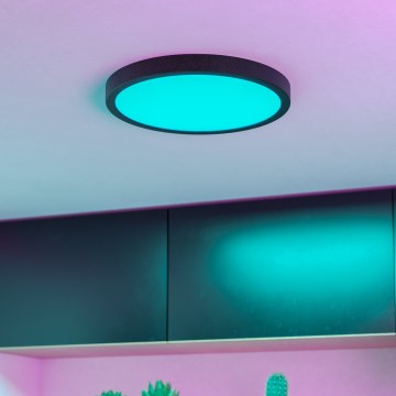 Eglo - Plafón de techo para baño LED RGBW regulable LED/14,3W/230V 2700-6500K Ø 27,8cm IP44 negro