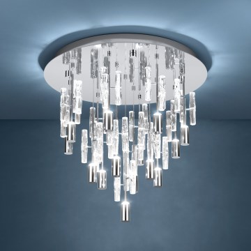 Eglo - Plafón LED 15 LEDs, 2,6 W cada una, 230 V, 2200/3000/4000 K, Ø 50 cm, cromo brillante