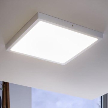 Eglo - Plafón LED 25W/230V, blanco, cuadrado, 4000K, 40x40 cm