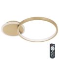 Eglo - Plafón LED regulable LED/15W/230V dorado + mando a distancia
