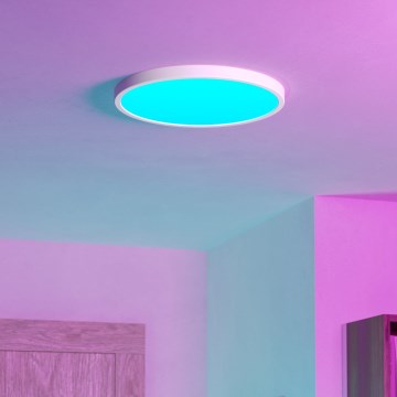 Eglo - Plafón LED RGBW regulable para baño, 17,5 W/230 V, 2700–6500 K, Ø 39,9 cm, IP44, blanco
