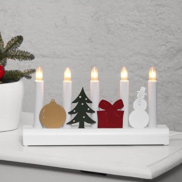 Eglo - Portavelas de Navidad 5xE10/3W/230V