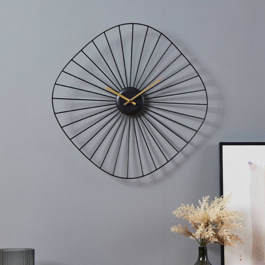 Eglo - Reloj de pared 1xAA 50x50 cm negro