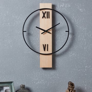 Eglo - Reloj de pared 1xAA 56x40 cm madera/metal