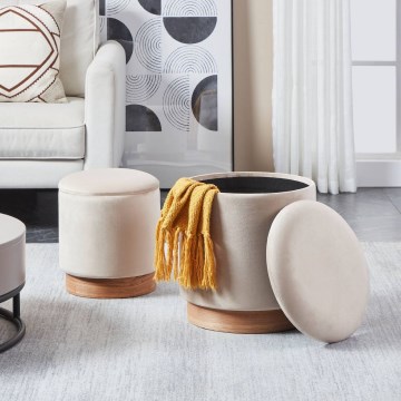 Eglo - SET 2x Taburete diá. 30,5/37 cm beige