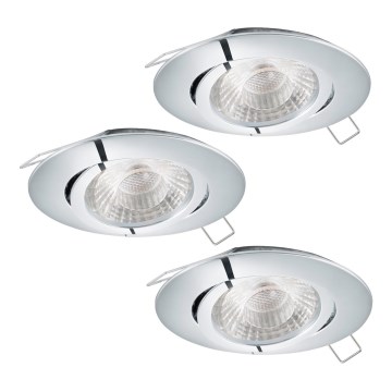 Eglo - SET 3x Iluminación LED empotrada de techo TEDO 3xGU10-LED/5W/230V
