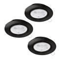 Eglo - SET 3xLED Lámpara empotrable de baño 1xGU10/4W/230V IP44 negro