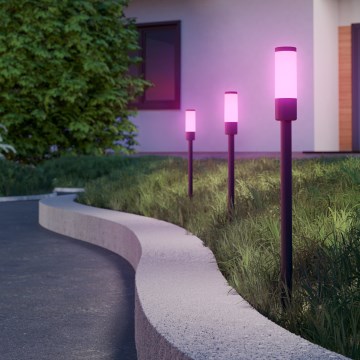 Eglo - Set de 3 lámparas LED RGB para exterior, LED/1W/230V IP44, negras + mando a distancia