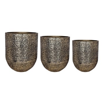 Eglo - Set de 3 maceteros metálicos 50x42 cm dorado