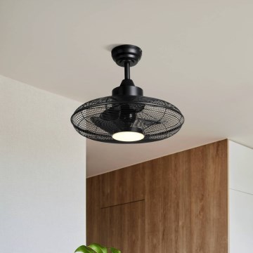 Eglo - Ventilador de techo LED/15W/230V 3000/4000/5000K Ø 53 cm negro + mando a distancia
