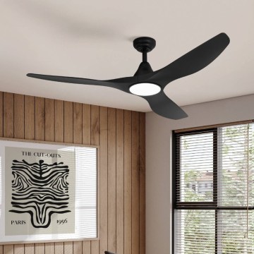 Eglo - Ventilador de techo LED 20W/230V 3000/4000/5000K Ø 132 cm negro + mando a distancia
