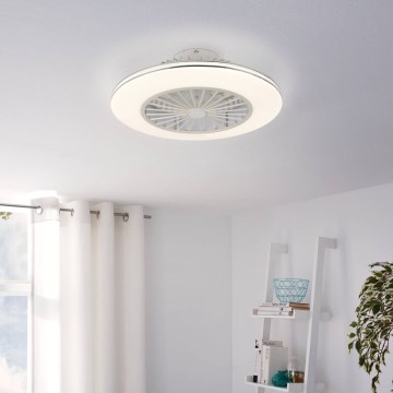 Eglo - Ventilador de techo LED regulable 3xLED/12,6W/230V 2700-6500K Ø 55 cm blanco + mando a distancia