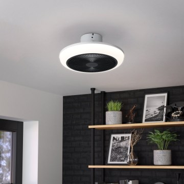 Eglo - Ventilador de techo LED regulable 3xLED/8,5W/230V 2700-6500K diámetro 45,5 cm negro + mando a distancia