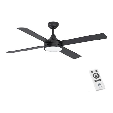 Eglo - Ventilador de techo LED Regulable LED/20W/230V + mando a distancia negro