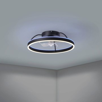 Eglo - Ventilador de techo LED RGBW regulable LED/36W/230V 3000-6500K Ø 50 cm negro + mando a distancia