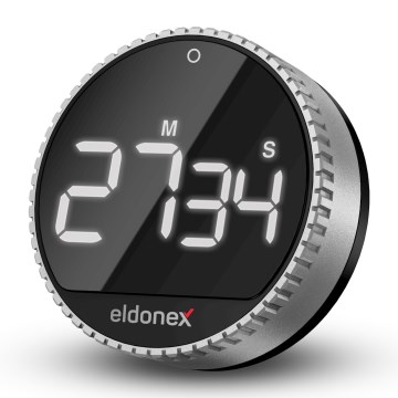 ELDONEX ECL-1210-SL - Temporizador QuickCount 3xAAA plateado/negro