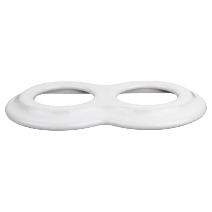 Elhard - Enchufe doble retro de cerámica para uso doméstico con marco SCHUKO 230V blanco