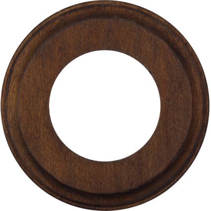 Elhard - Enchufe doméstico retro de cerámica con marco 230 V negro/madera oscura