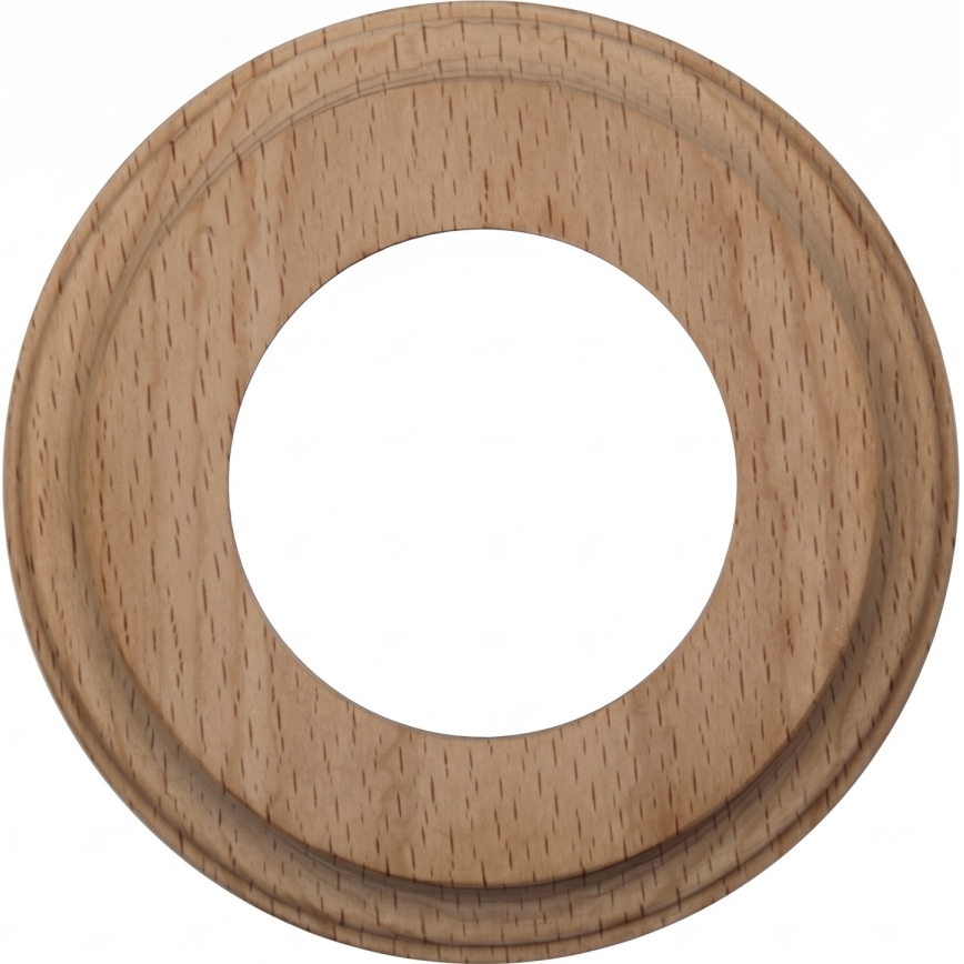 Elhard - Enchufe retro de cerámica para uso doméstico con marco 230V blanco/madera clara