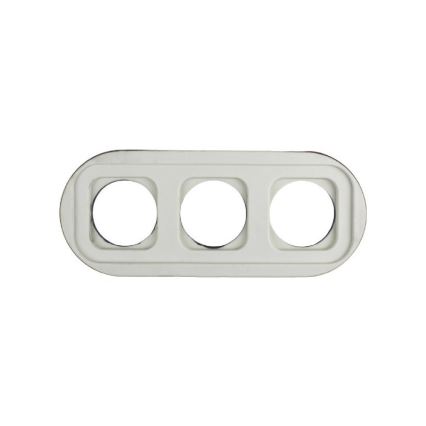 Elhard - Enchufe triple cerámico de estilo retro para uso doméstico con marco 230V blanco