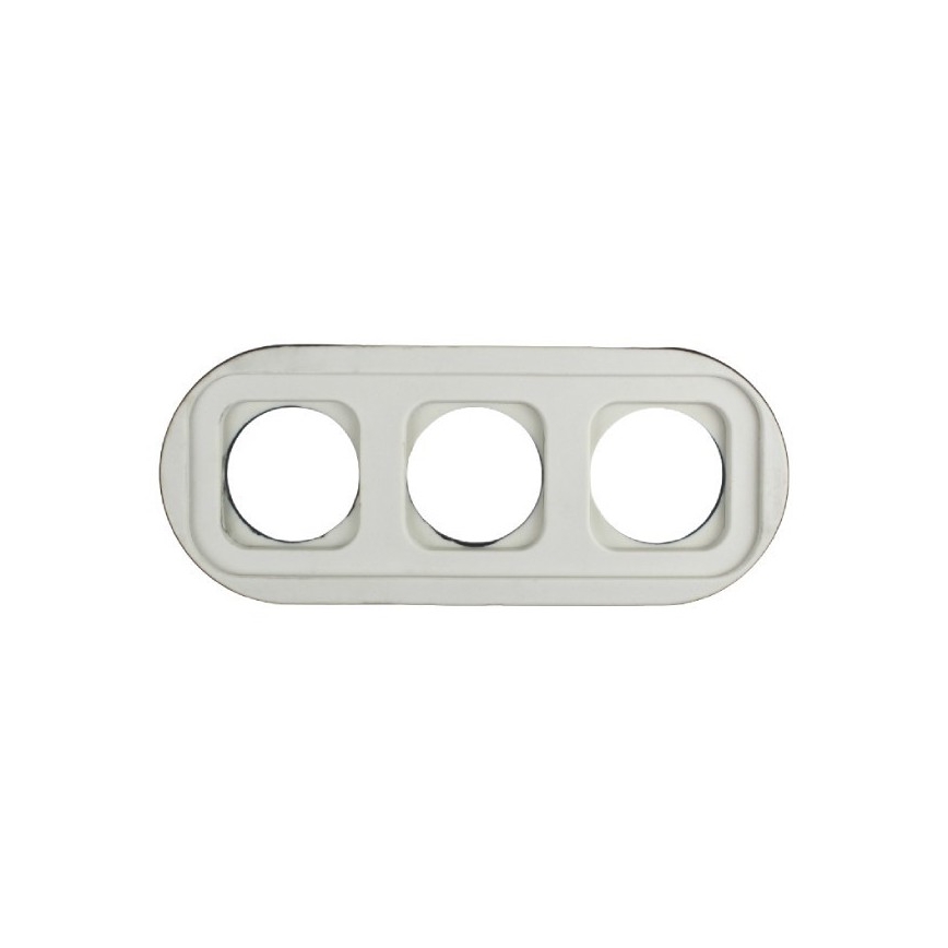 Elhard - Enchufe triple cerámico de estilo retro para uso doméstico con marco 230V blanco