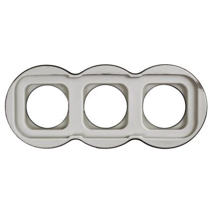 Elhard - Enchufe triple cerámico de estilo retro para uso doméstico con marco SCHUKO 230V negro