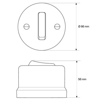 Elhard - Interruptor de pared cerámico retro, simple, n.º 1, negro