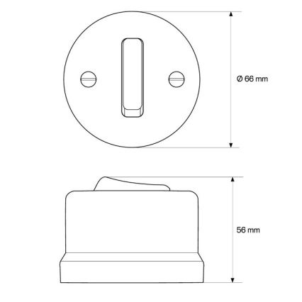 Elhard - Interruptor de pared retro de cerámica, botón simple č. 1/0 blanco