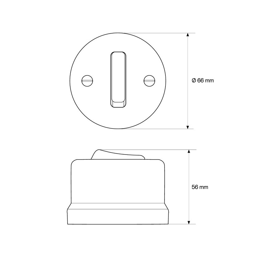 Elhard - Interruptor de pared retro de cerámica, botón simple č. 1/0 blanco