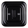 Elhard - Interruptor retro de cerámica para escalera con embellecedor nº 6, negro