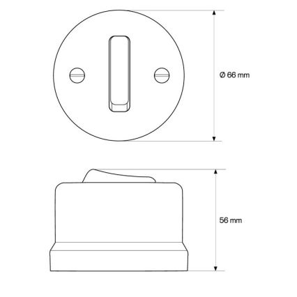Elhard - Interruptor retro de cerámica para pared, sencillo, modelo n.º 1, blanco