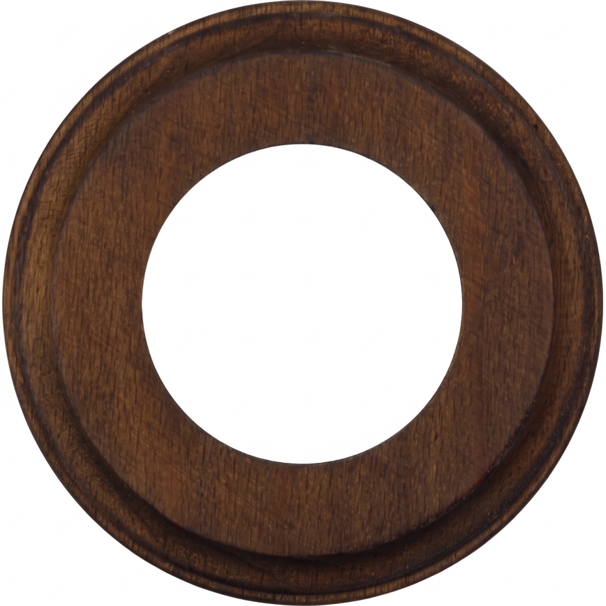 Elhard - Interruptor retro de cerámica sencillo con marco č. 1, negro/madera oscura