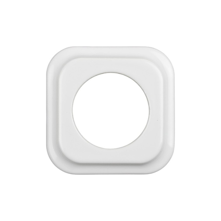 Elhard - Mando retro de cerámica para persianas con marco blanco