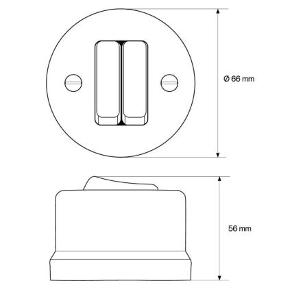 Elhard - Mando retro de cerámica para persianas negro