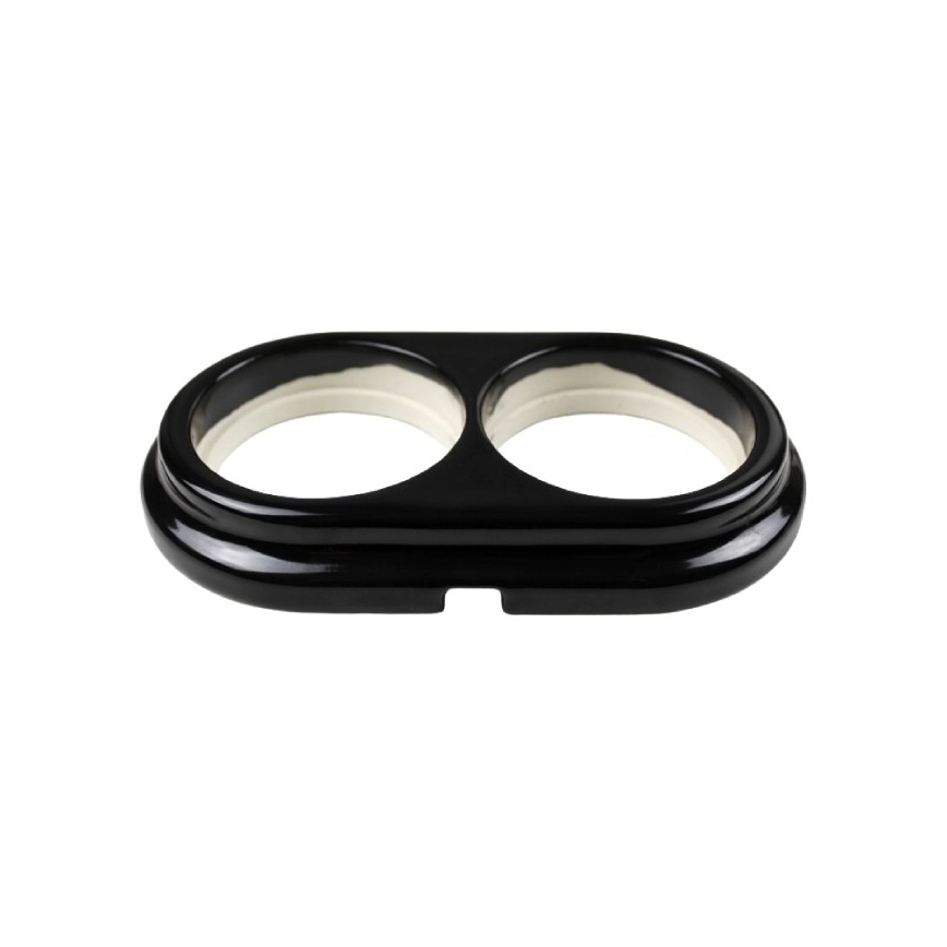Elhard - Marco doble retro de cerámica para pared, negro