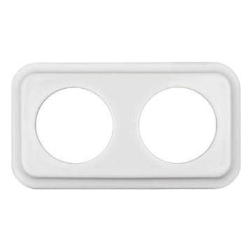 Elhard - Marco retro doble de cerámica blanco