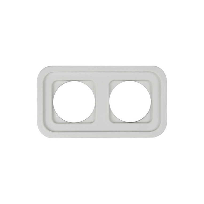 Elhard - Marco retro doble de cerámica blanco