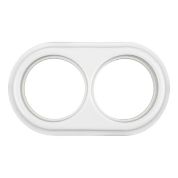 Elhard - Marco retro doble de cerámica blanco