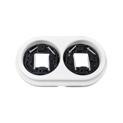 Elhard - Marco retro doble de cerámica blanco