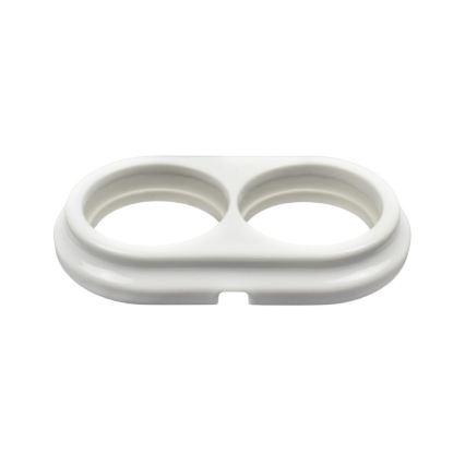Elhard - Marco retro doble de cerámica blanco
