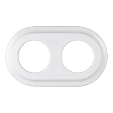 Elhard - Marco retro doble de cerámica blanco
