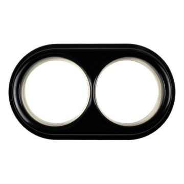 Elhard - Marco retro doble de cerámica, negro