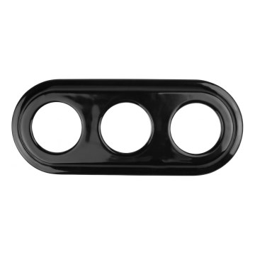 Elhard - Marco retro triple de cerámica, negro