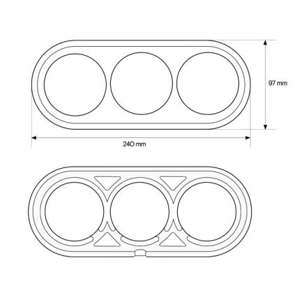 Elhard - Marco retro triple de cerámica para pared, negro