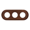 Elhard - Marco retro triple de madera, acabado en madera oscura